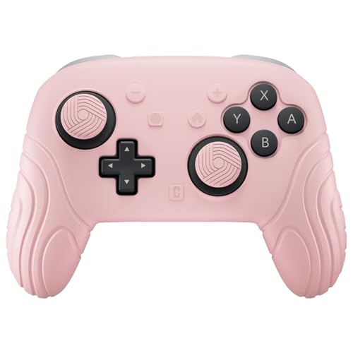 PlayVital for Nintendo Switch 2 Pro Controller Silicone Cover – Samurai Edition Protective Skin Case for Switch 2 Pro Controller with Back Button Caps & Thumb Grips & Stickers - Cherry Blossoms Pink - color: Cherry Blossoms Pink