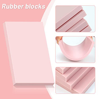 8 Pcs Pink Rubber Carving Linoleum Blocks for Stamp Crafts
