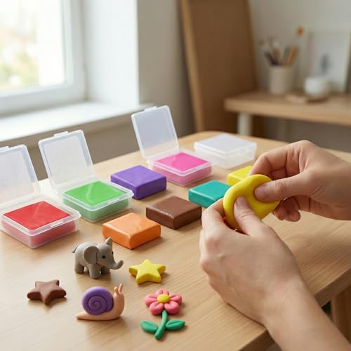 Scented Kneaded Erasers, 40 Pack Kneadable Erasers with Plastic Cases, 8 Colors 8 Scents, Moldable Eraser Putty for Drawing Sketching Drafting Writing (Drink-Themed)