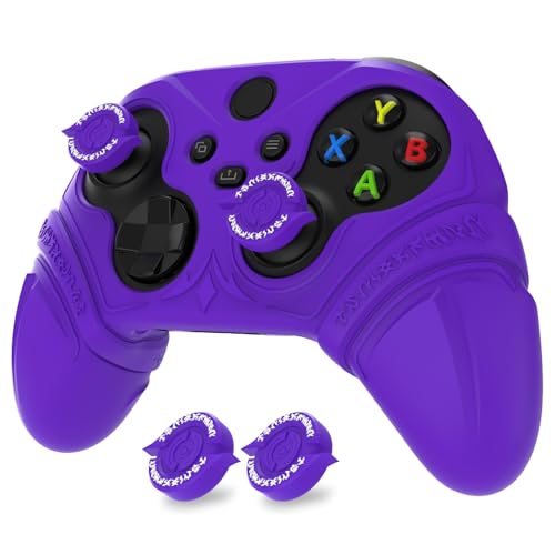 PlayVital Silicone Controller Cover for Xbox Series X/S with Thumbstick Cap & Sticker- Runes Edition Anti-Slip Grip Skin, Shockproof Protector for Xbox Core Wireless Controller(Purple) - color: Purple