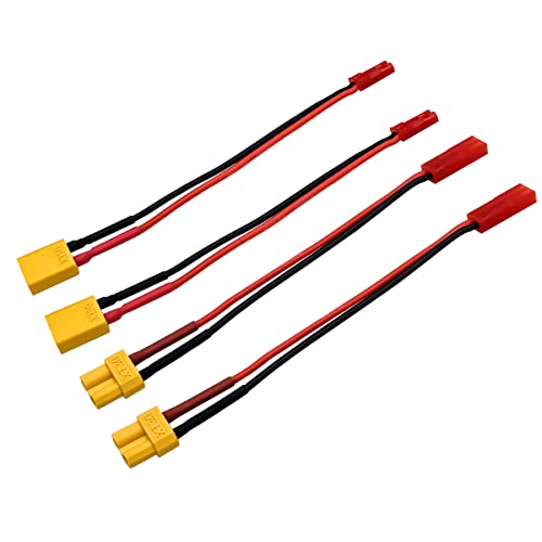 2pairs XT30 Plug to JST Connector Male Female 20AWG Silicone Cable Wire Adapter for RC FPV ESC Speed Controller Lipo Battery Charging - style: XT30 to JST