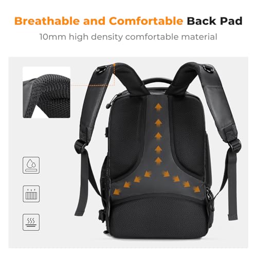 K&F CONCEPT Camera Backpack,25L Large Capacity Camera Bag for Photographers - color: 02-all-black, size: 25L