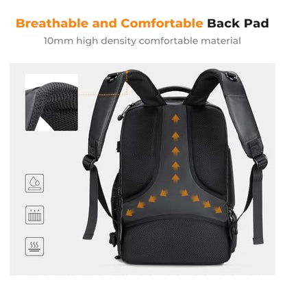 K&F CONCEPT Camera Backpack,25L Large Capacity Camera Bag for Photographers - color: 02-all-black, size: 25L