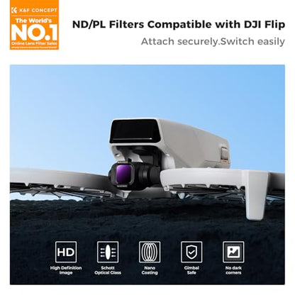K&F CONCEPT ND/PL Filter Set Compatible with DJI Flip/Lito X1 - style: ND8&PL+ND16&PL+ND32&PL+ND64&PL