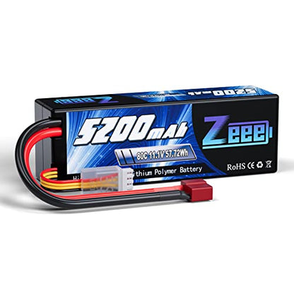Zeee 3S Lipo Battery 5200mAh 11.1V 80C with T Connector