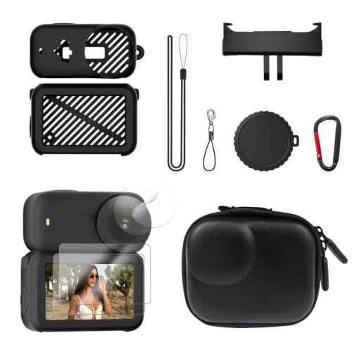 Accessories Kit for DJI Osmo Nano, Silicone Protective Case, Mini Storage Case, Magnetic Mount, HD Screen Protector, Lens Caps, Lanyards