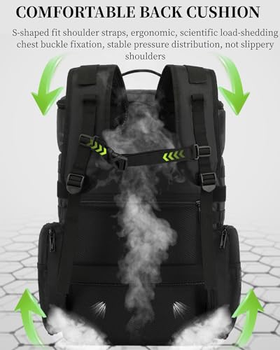 Drone Backpack 50L Professional for DJI FPV/Mavic/Air, Water Resistant Travel Backpack with 16" Laptop Compartment, Large Skateboard Backpack Carry on Backpack Airplane Approved Black Green - color: Black Green