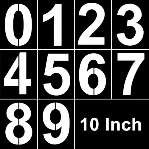 Hitefu 10 Inch Reusable Plastic Number Stencils - size: 10 Inch