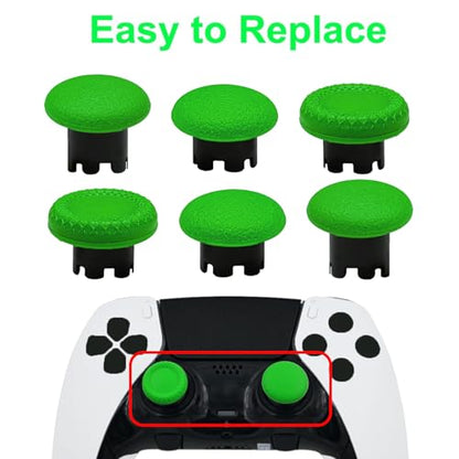 6-in-1 Interchangeable Thumbstick Caps for PS5 DualSense Edge Controller,Swappable Thumbsticks for PS5 Dualsense Controller, Thumbsticks Joysticks Kits Replacement for PS5 Dualsense Controller(Green) - color: Green