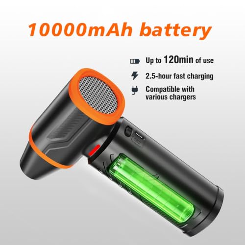 Compressed Air Duster, 360000RPM Electric Air Duster with 10000mAh Battery