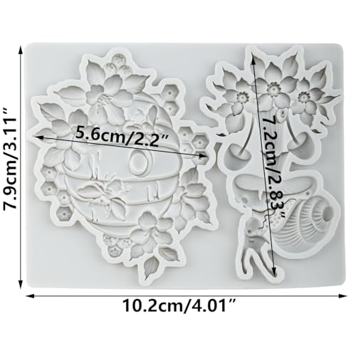 Mushroom Honeycomb Polymer Clay Mold Snail Flower Silicone Molds - color: Style L