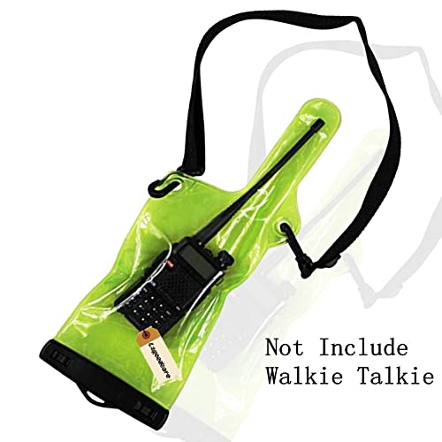 Lsgoodcare 5Pcs Portable Two Way Radio Waterproof Rainproof Bag Case Pouch Compatible with Motorola Kenwood Midland UV-3R UV-5R PX-888 Walkie Talkie Radio,5 Inch x 13.8 Inch, Green - color: green-5ps