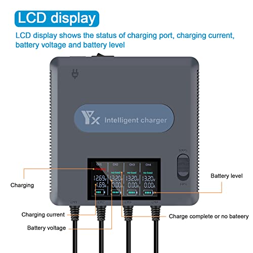 Hanatora LCD Display Battery Charger for DJI Air 2S,Mavic Air 2 Drone and Remote Controller, 6 in 1 Rapid Multi Parallel Charging Hub Accessories