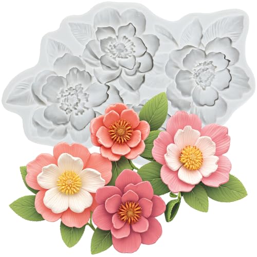 Flower Polymer Clay Molds Flower and Leaf Silicone Mold - color: Style J