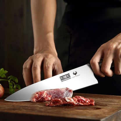 HOSHANHO 7PCS Kitchen Knife Set with Block, Sharp Chef Knives & Sharpener - size: 7 Pieces Knife Set
