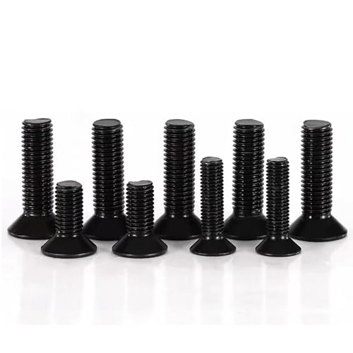 M2-0.4 x 7mm Flat Head Socket Cap Screws, 10.9 Grade Alloy Steel,DIN 7991,Allen Socket Drive, Black Oxide Finish, Machine Thread, Countersunk Bolts,Fully Thread Quantity 100 - size: M2-0.4 x 7mm（100 PCS）