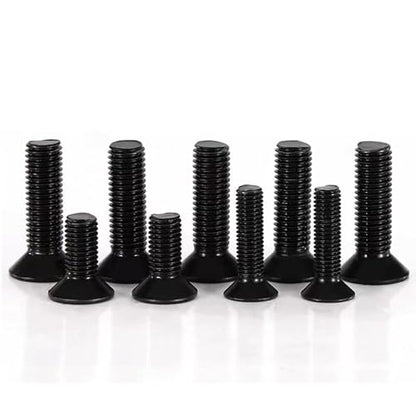M2-0.4 x 7mm Flat Head Socket Cap Screws, 10.9 Grade Alloy Steel,DIN 7991,Allen Socket Drive, Black Oxide Finish, Machine Thread, Countersunk Bolts,Fully Thread Quantity 100 - size: M2-0.4 x 7mm（100 PCS）