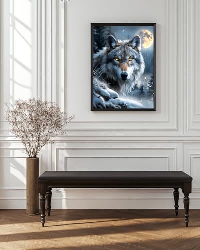 Wolf Diamond Art Kits for Adults, Animal Diamond Art for Beginners 12X16 In - color: Wolf 02