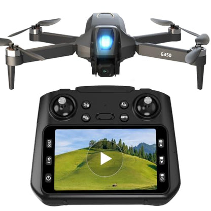 GPS Drone with 1080P Camera for Adults, Drone with 4.5″LCD Screen Remote - color: Black