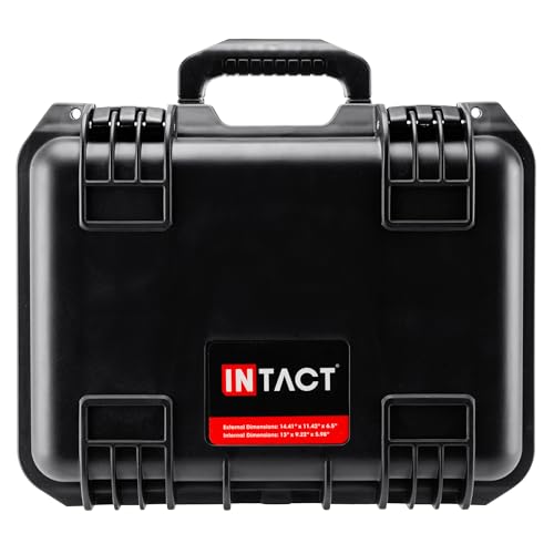 Eylar 14" Intact Premium Series Camera Hard Case, IP67 Waterproof Dustproof Crushproof, TSA Approved, Customizable Pluck Foam, Protective Carrying Case for Cameras, Lenses, Drones, Gear (Black)