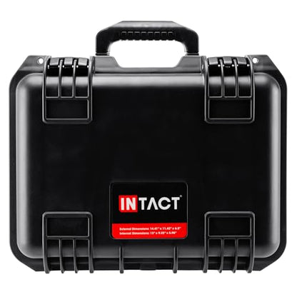Eylar 14" Intact Premium Series Camera Hard Case, IP67 Waterproof Dustproof Crushproof, TSA Approved, Customizable Pluck Foam, Protective Carrying Case for Cameras, Lenses, Drones, Gear (Black)