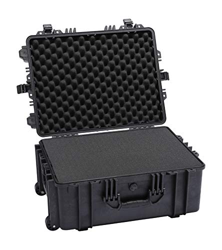 DCB Cases - Element 6104F | 24 x 19 x 11 Ext Dim | IP67 Waterproof | Pluck Foam Insert | Telescoping Handle | Rubberized Grips | Resin-Reinforced Injection Molded Plastic | 4 Latch Lid Close | Wheels