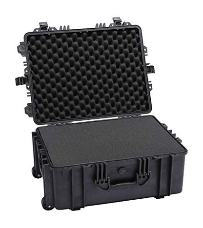 DCB Cases - Element 6104F | 24 x 19 x 11 Ext Dim | IP67 Waterproof | Pluck Foam Insert | Telescoping Handle | Rubberized Grips | Resin-Reinforced Injection Molded Plastic | 4 Latch Lid Close | Wheels