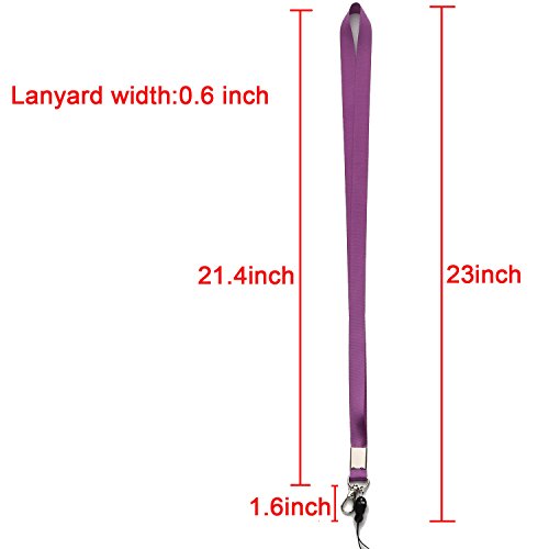 2Pack Horizontal ID Badge Holders with Neck Lanyards with Clip,Purple,Grey - color: Grey&purple