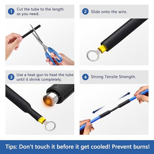 Heat Shrink Tubing 1/4 inch, 3:1 Ratio Wire Heat Shrink Tube Roll, Dual Wall Adhesive-Lined Waterproof Shrink Wrap Tubing, 33FT Transparent Industrial and Marine Grade Heat Shrink Wrap - color: Transparent, size: 1/4" - 33ft