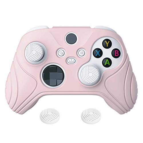 eXtremeRate PlayVital Samurai Edition Cherry Blossoms Pink Anti-slip Controller Grip Silicone Skin for Xbox Core Controller, Ergonomic Protective Case for Xbox Series S/X w/Thumb Grips - color: Cherry Blossoms Pink