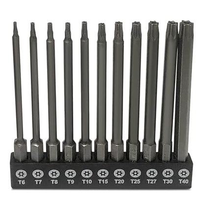 aiyun 11 Pack Star Security Screwdriver Bit Set Shark Vacuum (100mm Length) - size: 100mm Length (T6-T40)