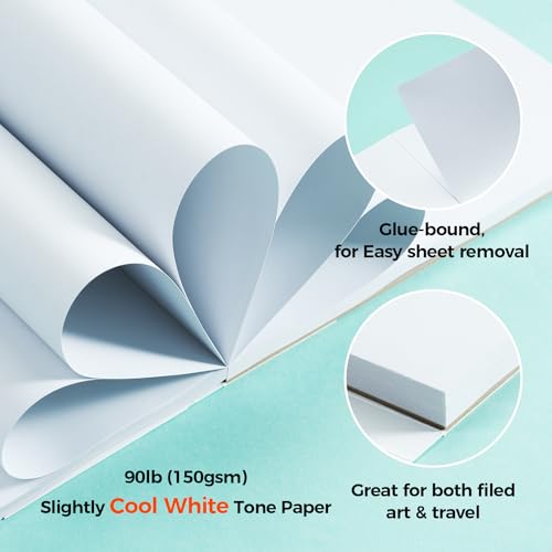 Ohuhu 9"x12" Double-Sided Bleedproof Marker Pad Art Sketchbook 60 Sheets