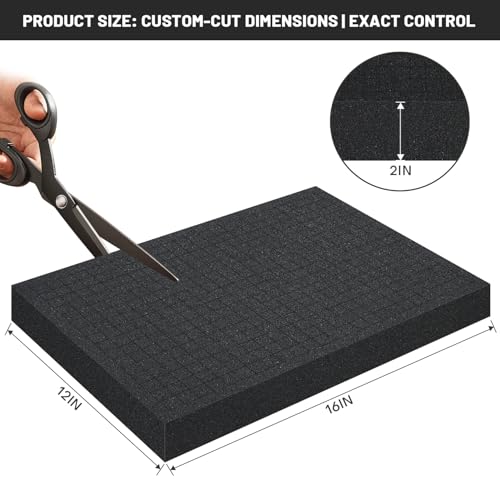 8 PCS 16x12x2 Inch Pick and Pluck Foam Inserts for Cases - Professional-Grade Tool, Game Box & Drawer Organizer - size: 8pcs(16x12x2 In)