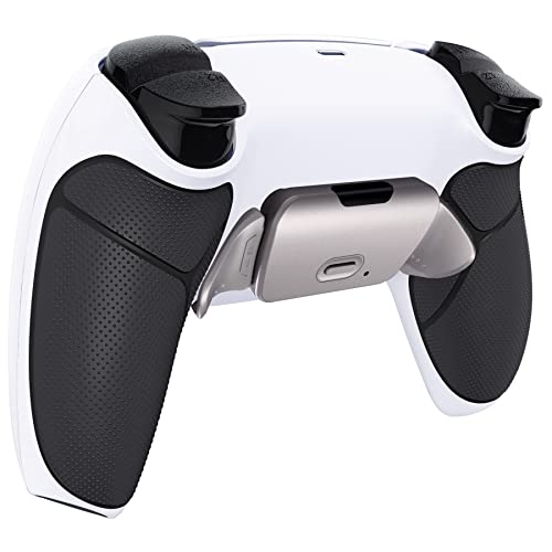 eXtremeRate Silver Real Metal Buttons RMB RISE V3 Remap Kit for PS5 Controller BDM-030 040 050, Black Rubberized Grip White Bottom Shell Upgraded Programable Back Buttons Set for PS5 Controller - color: White Black Silver