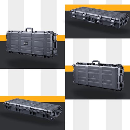 Lykus HC-9010 Hard Case with Wheels and Foam, Inner Size 32.68*11.81*4.25in - size: HC-9010