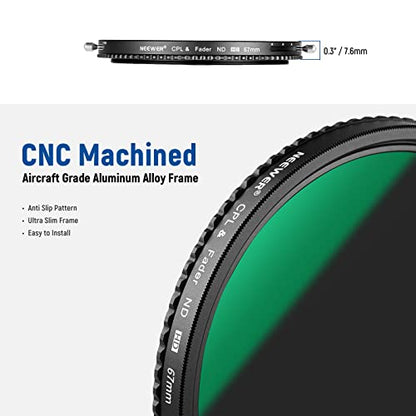 NEEWER 2 in 1 67mm Variable ND & CPL Filter, ND2-ND32 & Circular Polarizer - size: 67mm