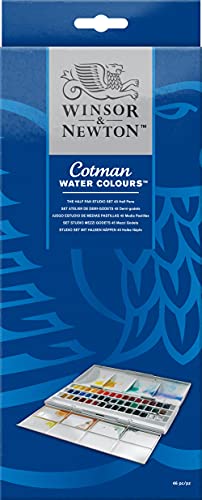 Winsor & Newton Cotman Watercolor Paint Set, 45 Half Pan Studio Set - style: 45 Half Pan Studio Set
