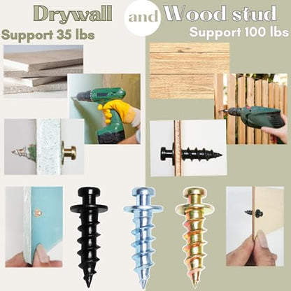 Bear Claw Screws for Wall Hanging, Double Headed Picture Hanger Screws - color: Silver