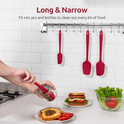 U-Taste 600ºF Heat Resistant Silicone Spatulas for Cooking, 4Pcs/Red - color: Red