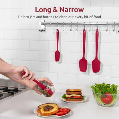 U-Taste 600ºF Heat Resistant Silicone Spatulas for Cooking, 4Pcs/Red - color: Red