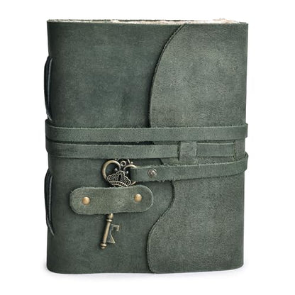 LEATHER VILLAGE Leather Journal For Men Key Lock, Teal 8x6. - color: Aqua, size: 8"X6"
