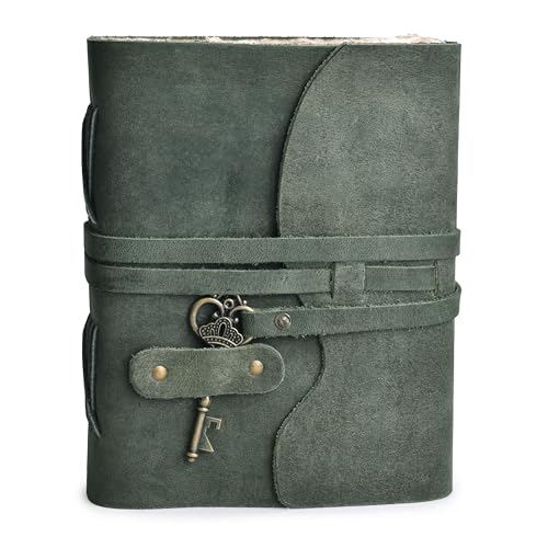 LEATHER VILLAGE Antique Journal Key Lock, Teal 13x8. - color: Aqua, size: 13"X8"