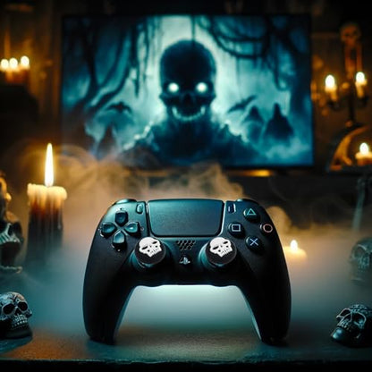 MatoSan 4 Thumbstick Grip Caps – Universal Silicone Controller Covers – Enhanced Grip, Precision & Protection – Anti-Slip Joystick Accessories for All Modern Game Controller - size: 4 Skull Set