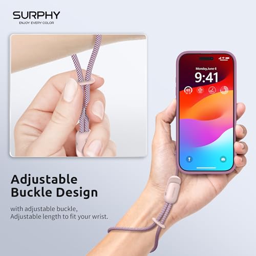 SURPHY 2 Pack Phone Lanyard, Phone Wrist Strap for Case, Camera Wrist Strap - color: Pink & Gray