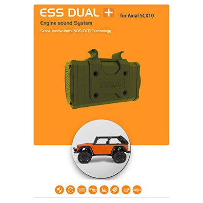 ESS Dual Engine Sound Simulator System for Axial SCX10/SCX10 II Traxxas TRX4 Axial Wraith (Dual+Engine)