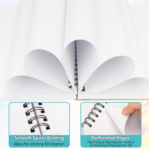 FIXSMITH 9"X12" Sketch Book, 100 Sheets, 68 lb/100gsm Sketchbook, Teal - color: Teal, size: 9"x12"-1 Pack