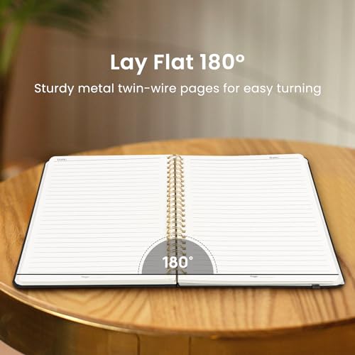 Taja Lined Spiral Notebook for Work, 5.7"x7.9" Spiral Journal College Ruled - color: C-Black, style: a-Lined(1 Pack)