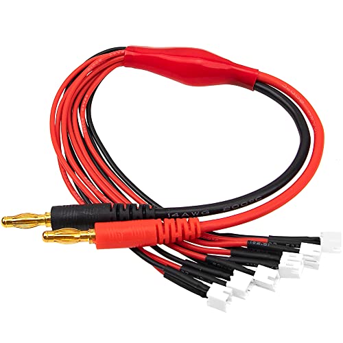 10Pairs Tiny Whoop JST-PH 2.0 Male Female Connector Cable Wire & 6X JST-PH to 4mm Banana Parallel Adapter Battery Charging Lead Cable