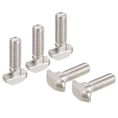 M5 x 25mm Metric Thread T Slot,Drop-in Stud Sliding T-Bolt,Hammer Head Bolt,T Screw Stud for 2020 Series Standard 6mm T-Slot Aluminum Extrusion Profile,Carbon Steel Nickel Plated (20-Series,20 Pcs) - size: 20-M5x25mm（20 Pcs）