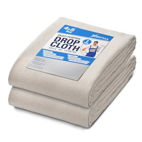Canvas Drop Cloth - Durable Protection for Painting and Home Projects (4/5-PACK-2) - color: Beige, size: 4/5-PACK-2